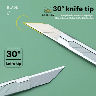 คัตเตอร์ มีดคัตเตอร์ คัตเตอร์ 9mm น้ำหนักเบา พกพาสะดวก ใบมีดเฉียง 30° Cutter ด้ามแสตนเลส