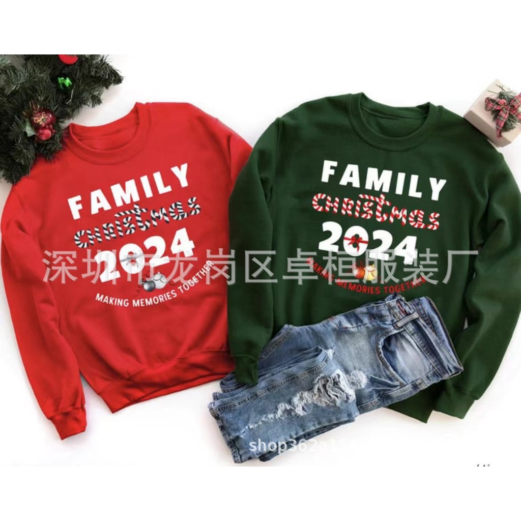 ฤดูใบไม้ร่วงคริสต์มาสเสื้อผ้าผู้หญิง 2025 รูปแบบสไตล์ใหม่แขนยาวพิมพ์ ใหม่986 สีเขียว 2024 เสื้อกันหน