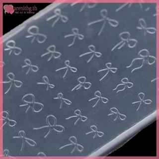 RENBG Bowknot แม่พิมพ์ 3D แกะสลักแผ่นปั๊มตกแต่งเล็บ DIY ออกแบบซิลิโคนเล็บแม่พิมพ์แม่แบบสําหรับเล็บ Charms TH