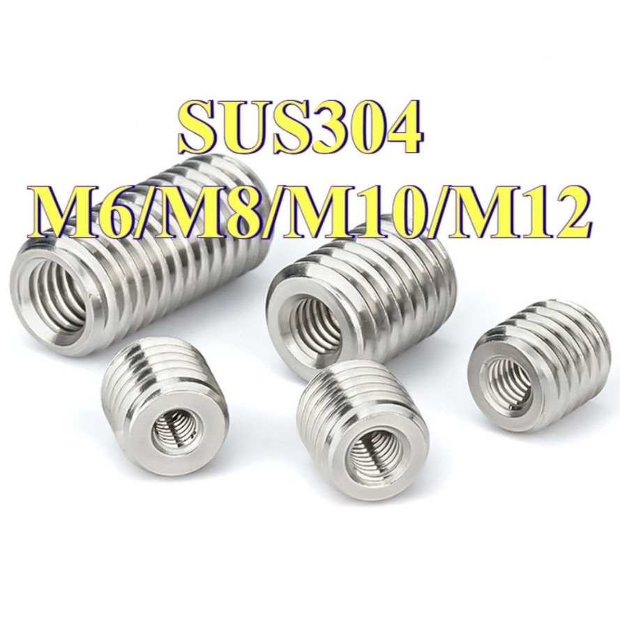 [การจัดส่งพร้อมท์] ตัวหนอนซ่อมเกลียว /ปลอกสวมเกลียว แปลงเกลียว ปรับขนาดเกลียว ตัวผู้ สแตนเลส 304 เกลียวมิล หยาบ / Screw Thread Adapter SUS304 M6/M8/M10/M12 [YMH-CB-1] – โปรปัง