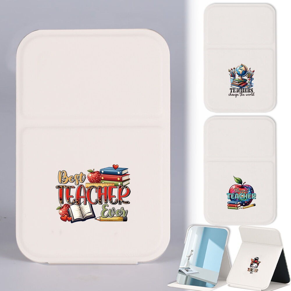 Teacher's Day Gift Portable Folding Makeup Mirror Lightweight And Compact Teacher Pattern Series