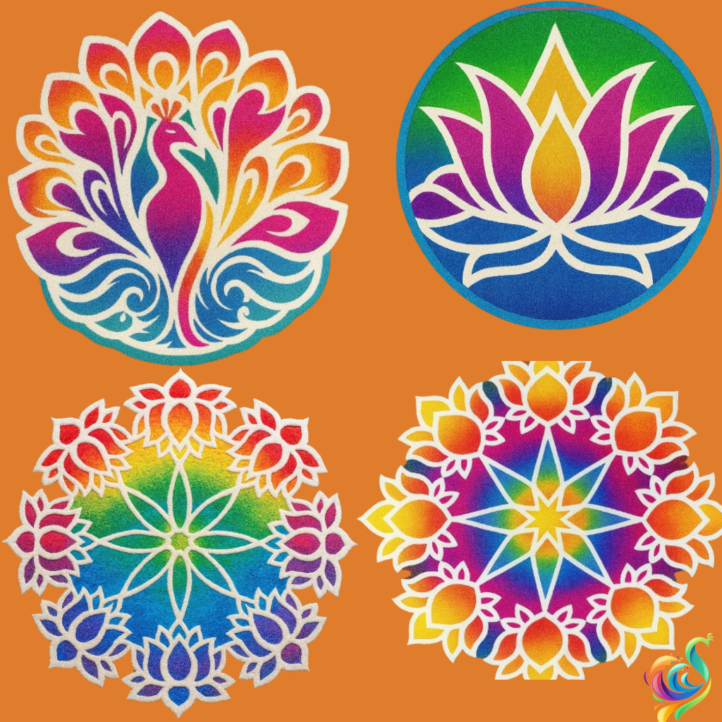 Reusable Kolam Rangoli Mat สําหรับทางเข้าบ้าน – Easy Setup, Mess-Free Festive Decor สําหรับ Diwali, 