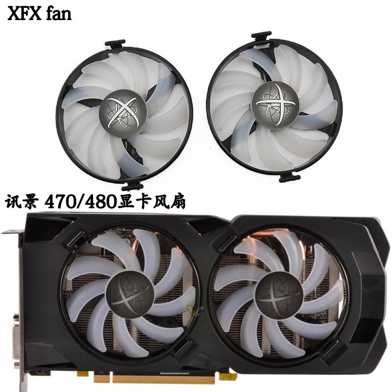 เหมาะสําหรับ XFX XFX RX 470 RX480 RX570 RX580 4G 8G Black Wolf Evolution รุ่นพัดลมกราฟิก