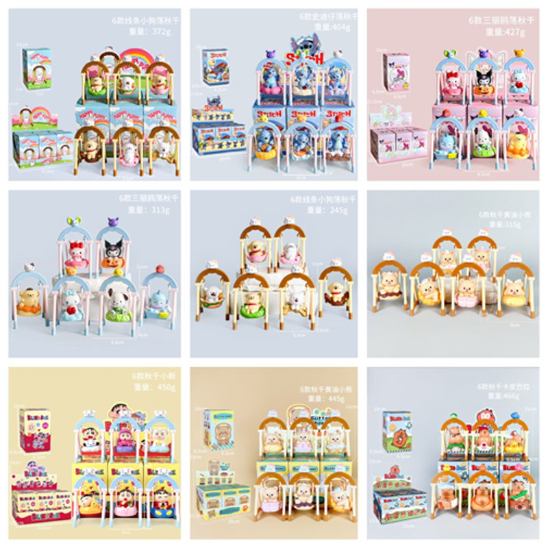 13 รูปแบบ 6 ชิ้น 10 เซนติเมตร Kuromi Cinnamoroll MateseDog Swing ตัวเลขการกระทํา Donald เป็ด PVC เค้กเครื่องประดับคอลเลกชันตกแต่งของเล่นเด็กของขวัญ