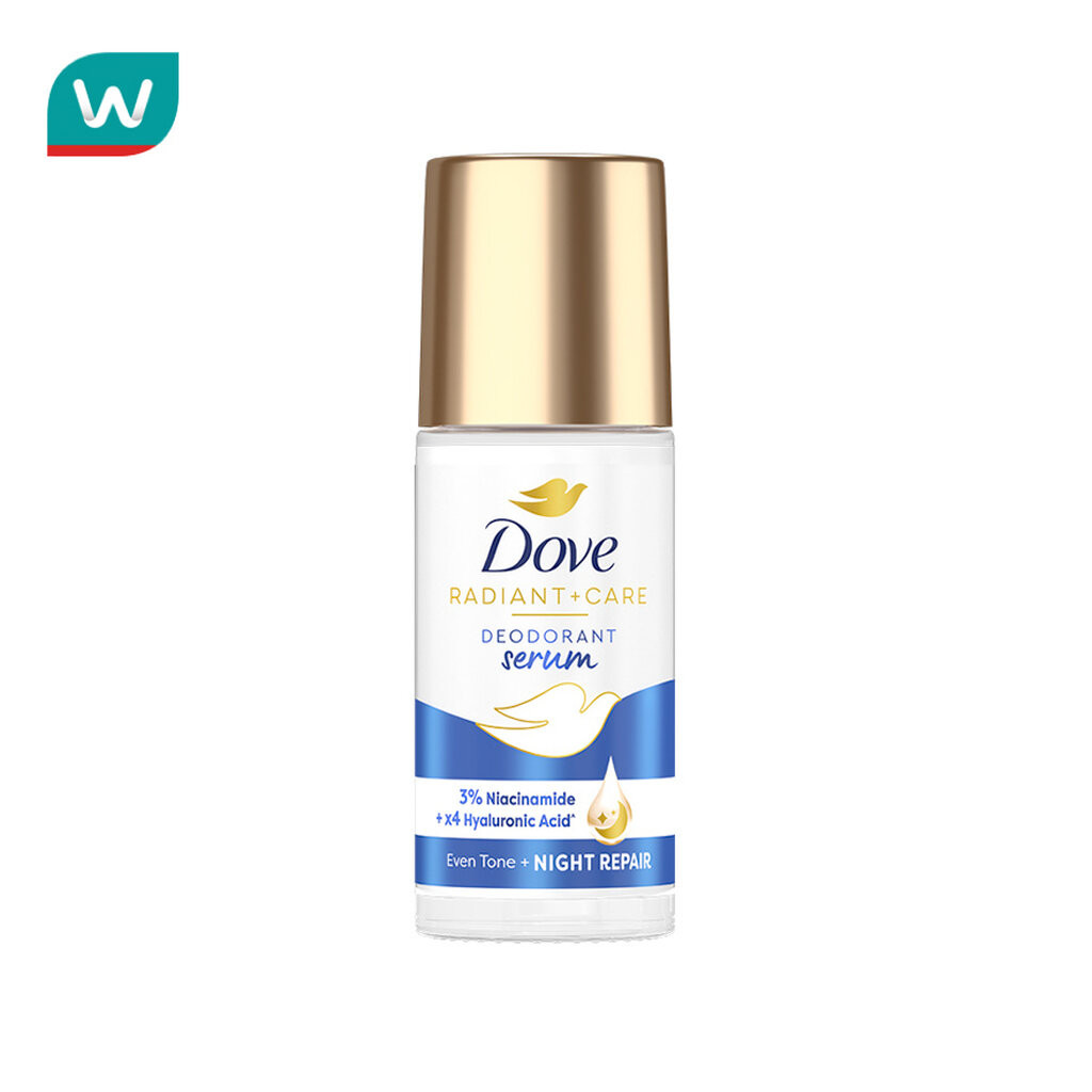 Dove โดฟ เรเดียนท์ แคร์ ดีโอโดแรนท์ เซรั่ม โรลออน 3ไนอาซินาไมด์ X4ไฮยาลูรอนิคแอซิด 45 มล.