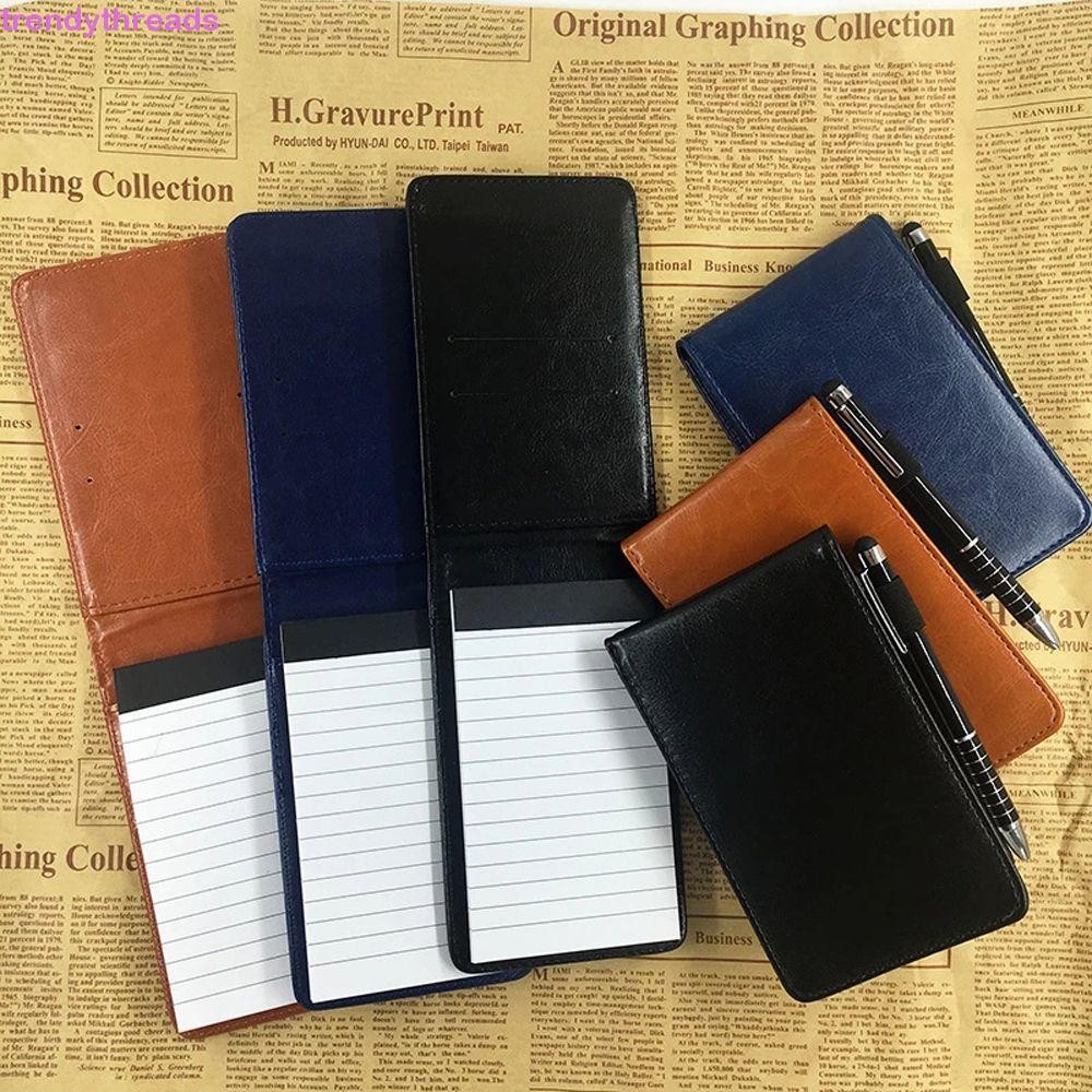 TRENDYTHREADS Mini Notepad สํานักงานปกหนังเครื่องเขียนอุปกรณ์การเรียนไดอารี่มัลติฟังก์ชั่น A7 โน้ตบุ