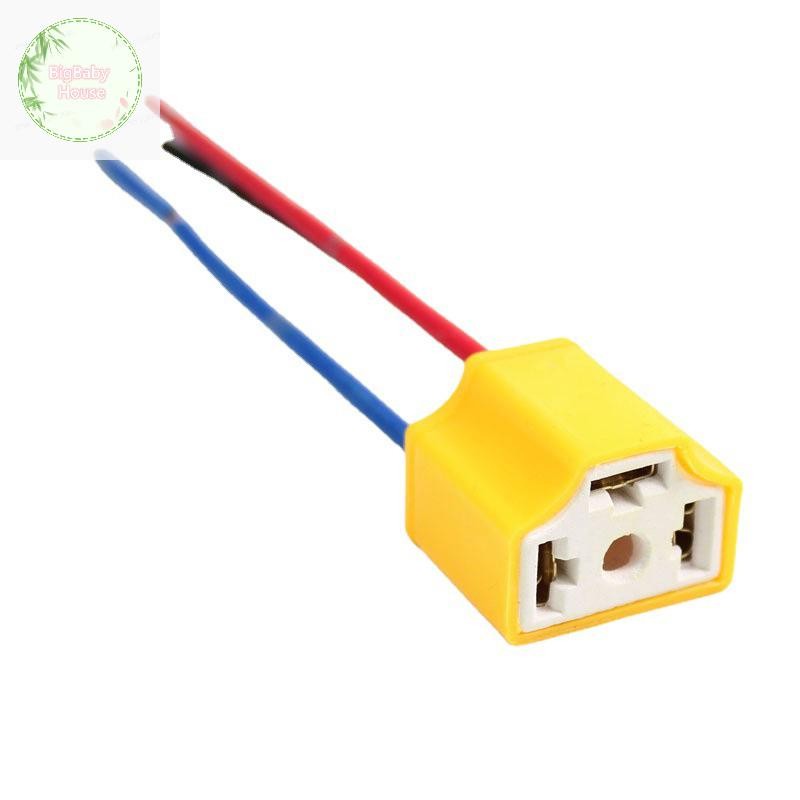 BigBabyHouse คุณภาพสูง H4 สามหลุมเซรามิคสายไฟรถหลอดไฟสายรัดซ็อกเก็ตปลั๊กขายร้อนอัตโนมัติ H4 Connecto