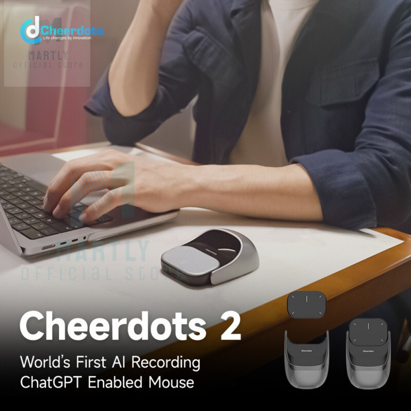 Martly CheerTok Cheerdots 2 Touchpad Allinone Pocket AirMouse AI Recording ChatGPT Enabled Mouse Pre