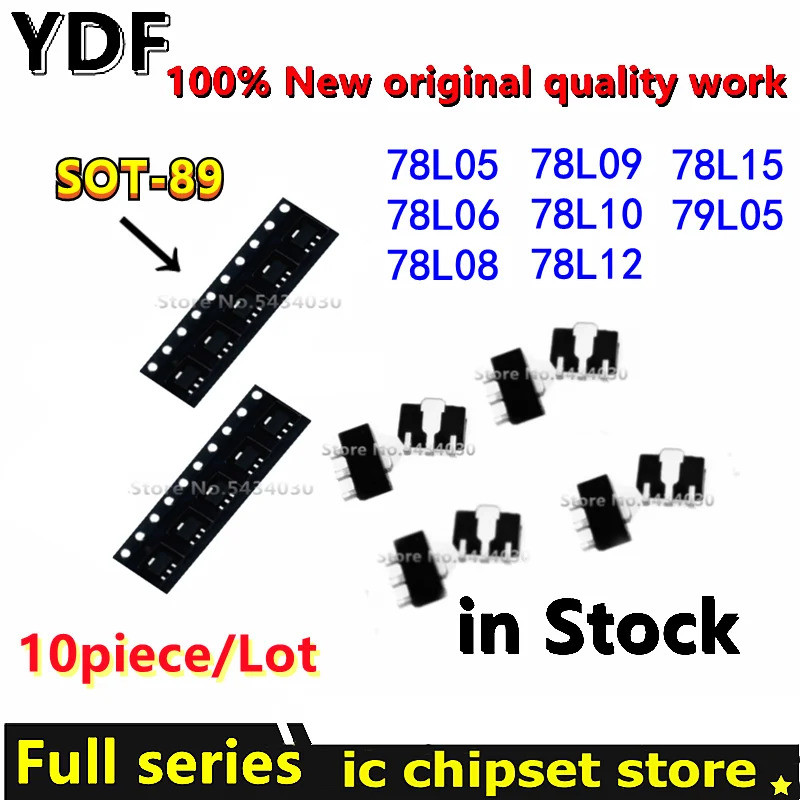 5PCS 78L05 78L06 78L08 78L09 78L10 78L12 78L15 79L05 SOT89 SMD SOT-89 ชิป IC