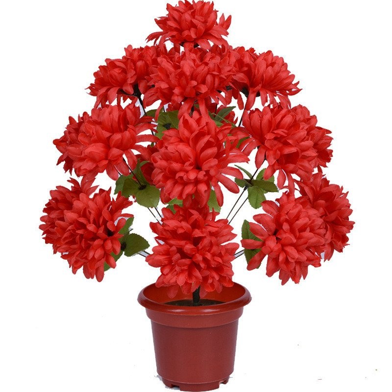 Qingming ขายส่งพลาสติกดอกไม้ปลอม Grave Bouquet Tomb Sweeping PK7J Chrysanthemum ตําแหน่งดอกไม้ผ้าไหม