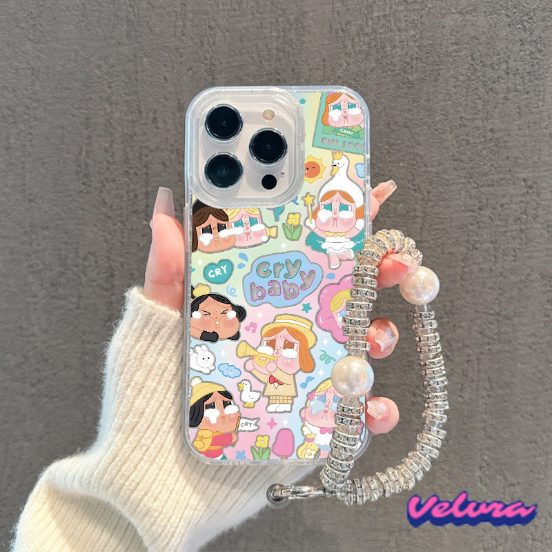 เคสไอโฟน เคสใสกากเพชร สำหรับ iPhone 11 16 pro max 13 12 14 15 promax 7 plus XS XR/X เคสใสกันกระแทก วิจิตร Flash CryBaby