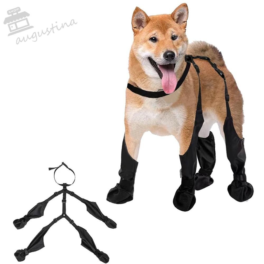AUGUSTINA รองเท้าสุนัข,กันน้ําปรับสุนัข Paw Boot Leggings,Stability Breathable Soft Dirty-Proof สัตว
