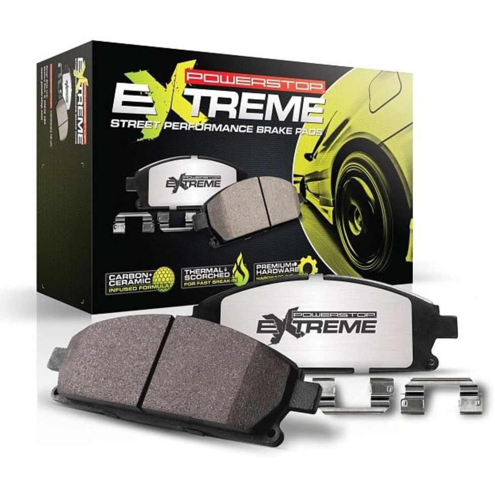 Power Stop Z26-1057 Extreme Performance คาร์บอนไฟเบอร์ผสมเซรามิคด้านหลังเบรคสําหรับ Chrysler 300, Do