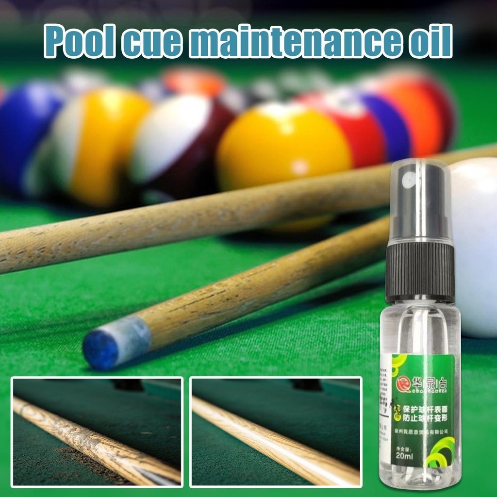 20ml Pool Cue Oil ทําความสะอาดล้ําลึก High Shine Solution Cue เพลาไม้ Conditioning Oil huebetymy