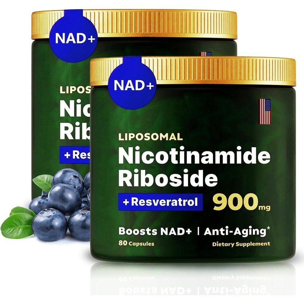 NAD+ Supplement - 900mg Nicotinamide Riboside with Resveratrol, Quercetin, Liposomal NAD Plus, 80 Ca