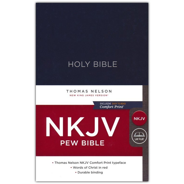 NKJV, Pew Bible, ปกแข็ง (NAVY) /Thomas Nelson