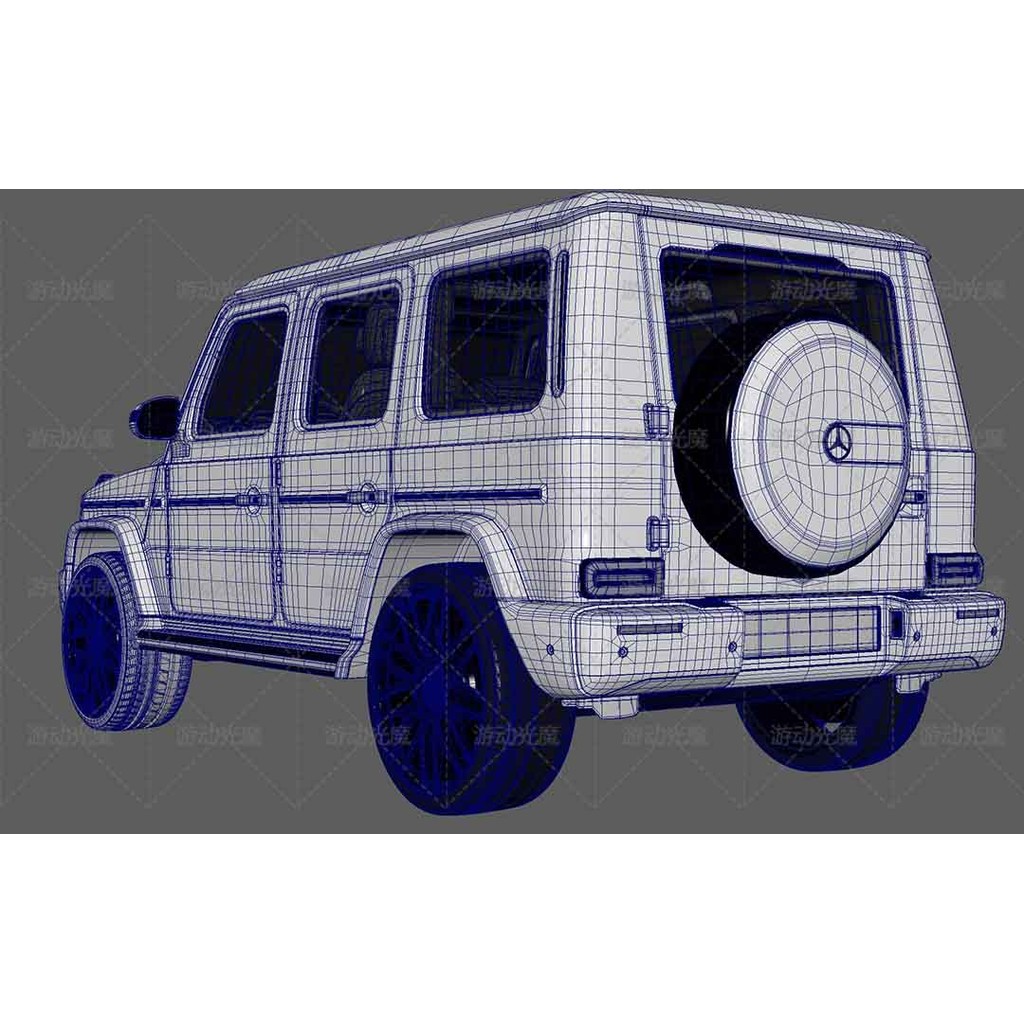 FBX Format Benz G63 Jeep G-Class Big G Off-Road Real Series รถ 3D สติกเกอร์ MQ _ 38