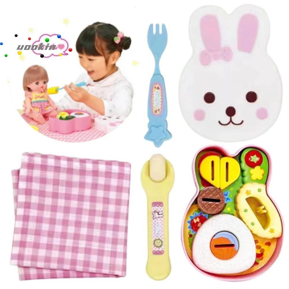 UOOKIN ของเล่นอาหารจําลอง,ของเล่นป้อนอาหารญี่ปุ่นแบบพกพา,ภาชนะใส่อาหาร Kawaii กระต่ายกล่องอาหารกลางวันของเล่น Early Education