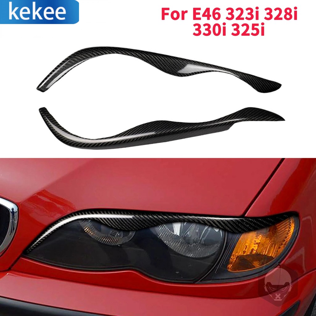 จัดแต่งทรงผมรถไฟหน้าคิ้วเปลือกตาสติกเกอร์ตกแต่งสําหรับ BMW E46 323i 328i 330i 325i 1999-2004 คาร์บอน