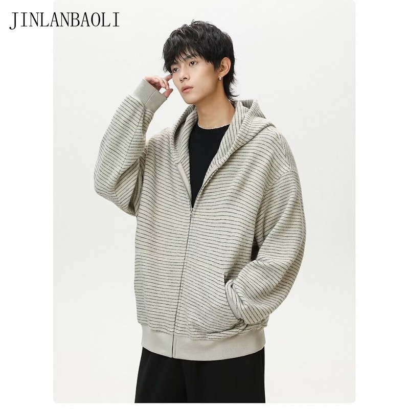 เสื้อกันหนาวมีฮู้ดคาร์ดิแกนซิปลายทางสําหรับคู่รัก