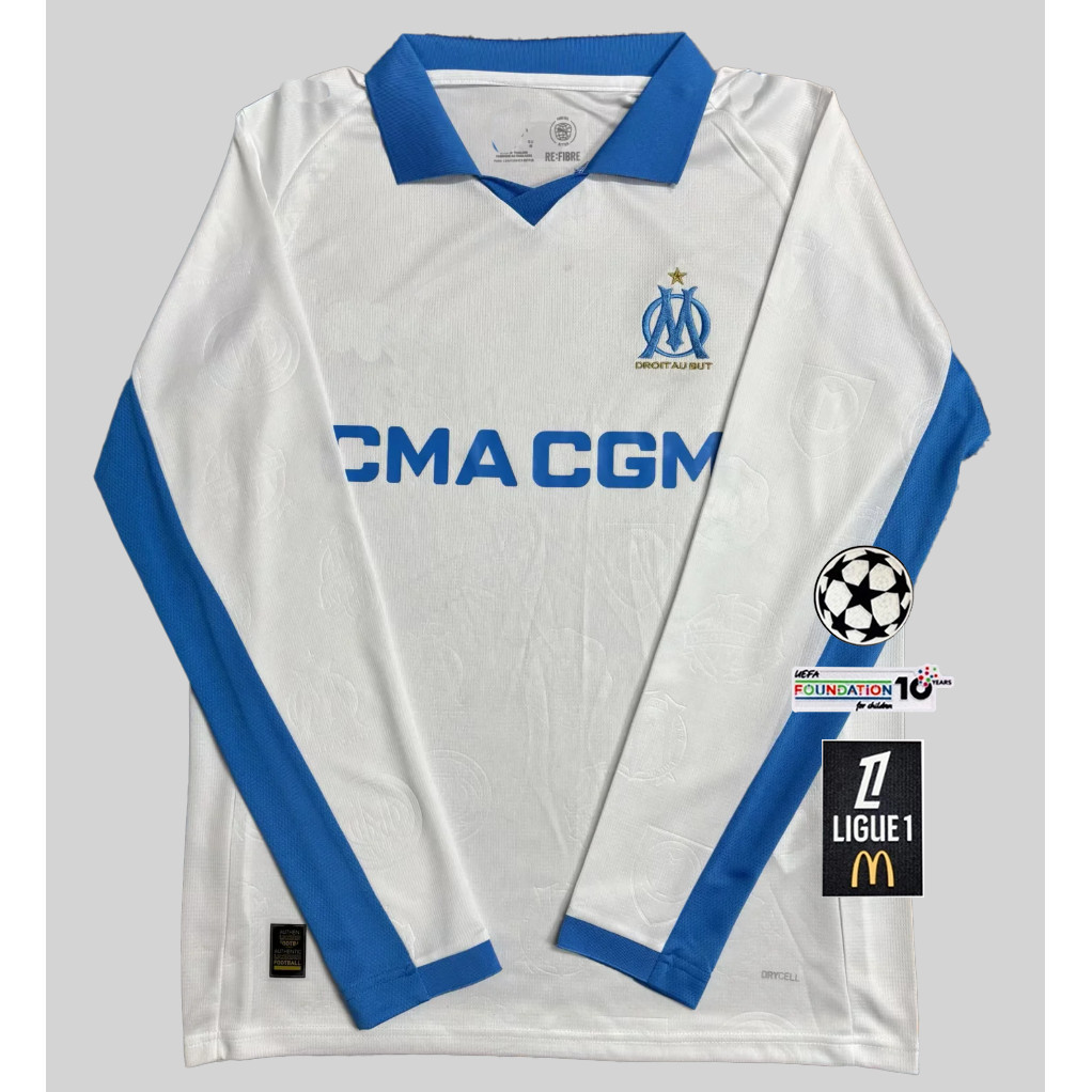 เสื้อบอลแขนยาว Marseille Home S-4XL