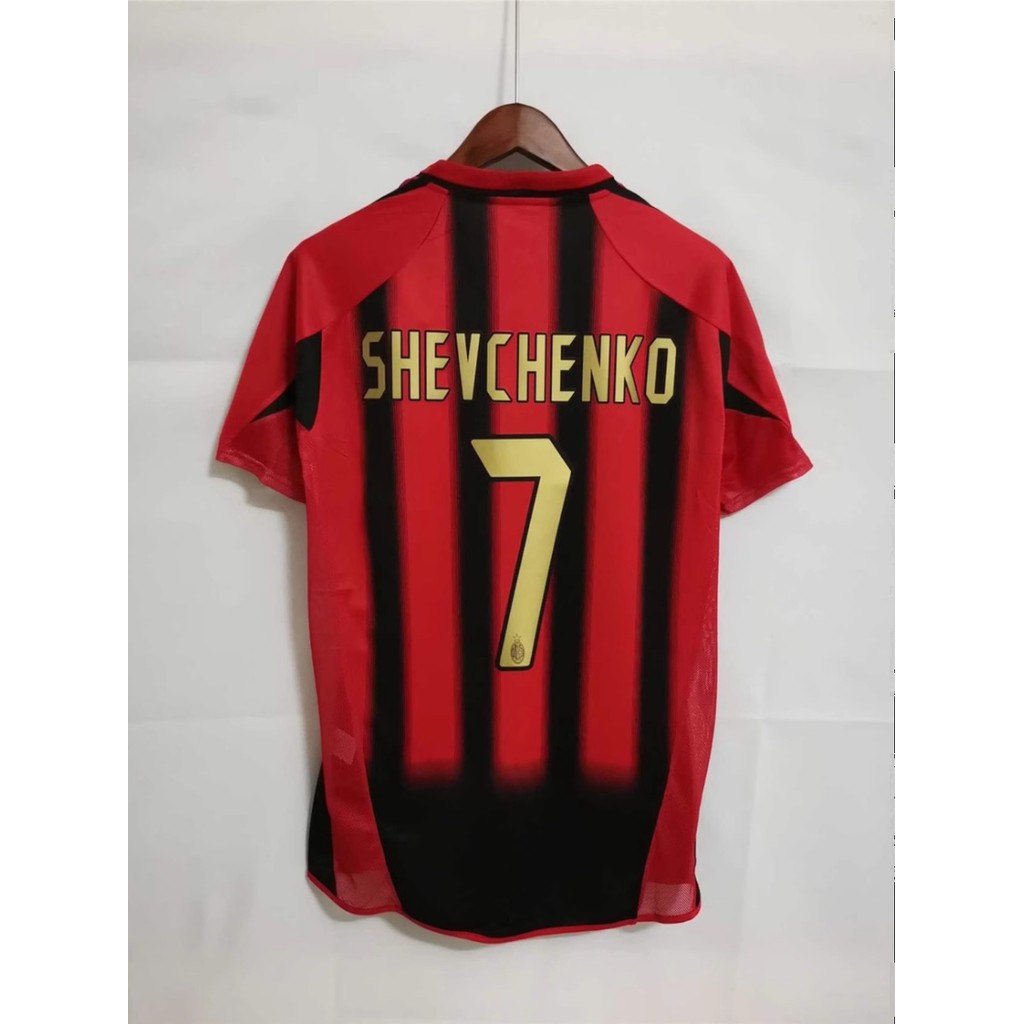 เสื้อทีม warrix official store 2004-05AC มิลานเสื้อแข่งย้อนยุค Shevchenko Kakapirlo Crespo เอ็มaldin