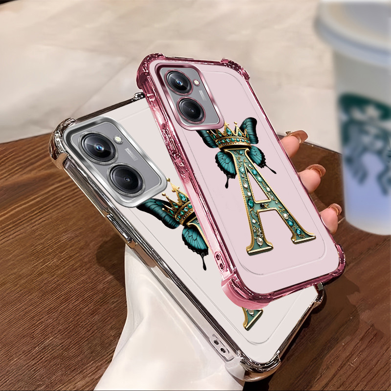 กันกระแทก เหมาะสําหรับ Realme C33 4G เคสโทรศัพท์ 2025 ใหม่ Crown ผีเสื้อ A Letter อุปกรณ์เสริมกันกระ