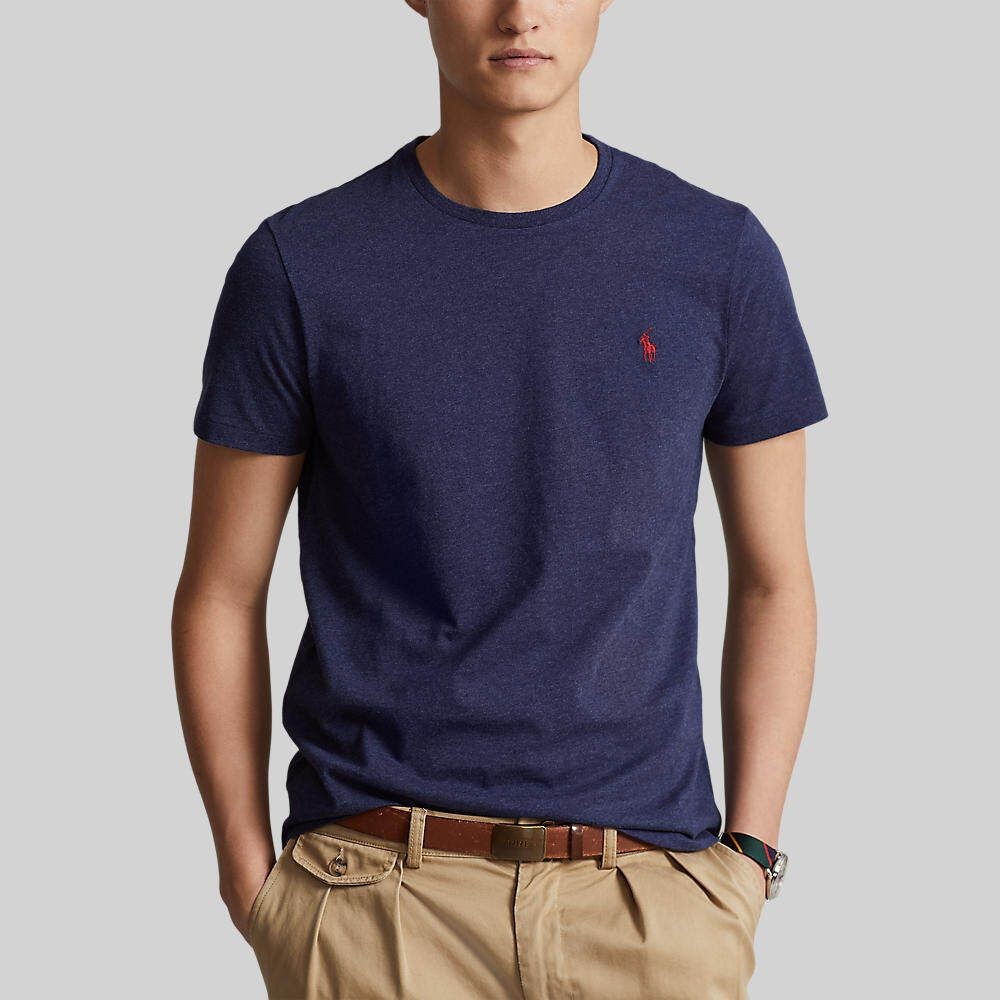 Polo Ralph Lauren TEE Custom Slim Fit Jersey Crewneck T-Shirt เสื้อยืด รุ่น MNPOTSH1N821545 สี 410 NAVY-410 — صورة 2