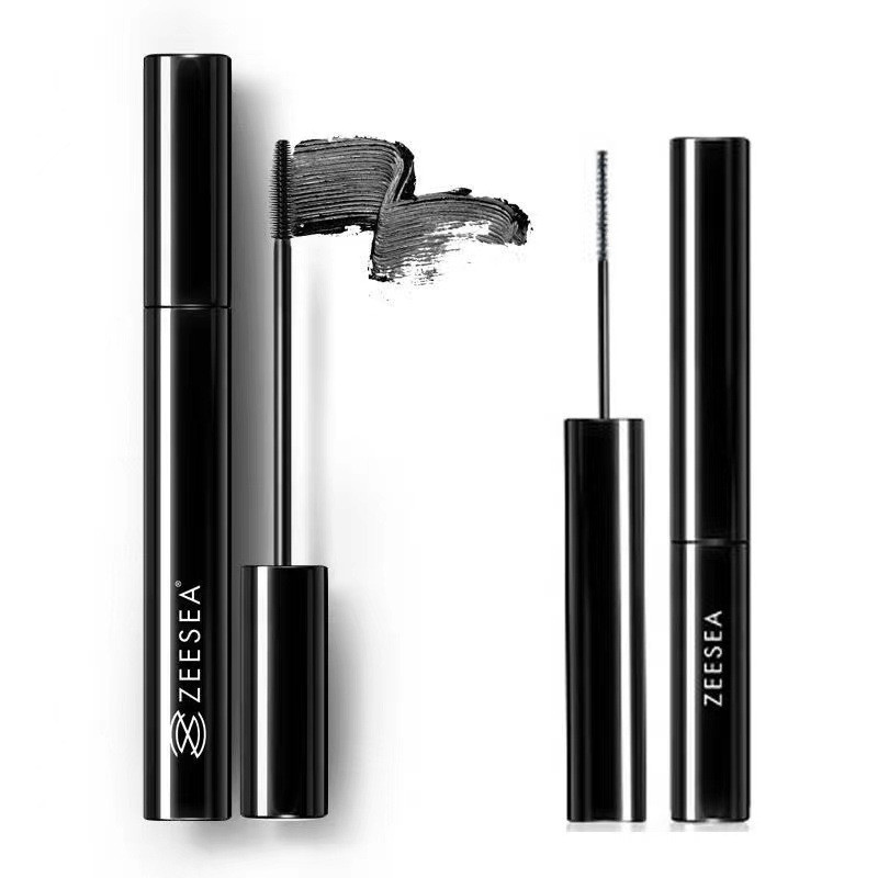 Zeesea มาสคาร่าบํารุงสีกันน้ํา Slim Curling ยาวเข้ารหัสหัวแปรงขนาดเล็กไม่เลอะสีนักเรียน 10.2 Q