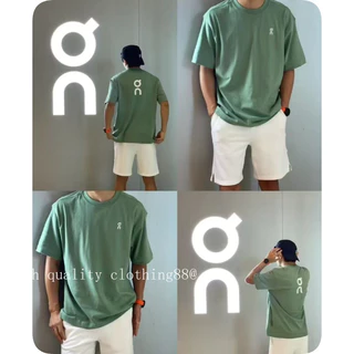คุณภาพสูง ON run เสื้อยืดแขนสั้นพิมพ์ลาย Quick-Drying Sports Casual Running