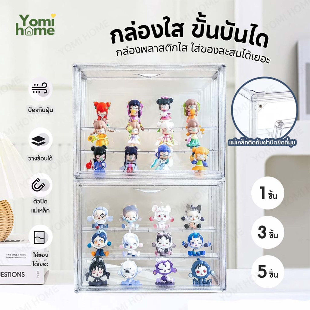 Yomihome กล่องโมเดลไซส์จัมโบ้ กล่องโมเดลมีชั้นวาง3ชั้น กันฝุ่น กันน้ำ มีให้เลือก2แบบ