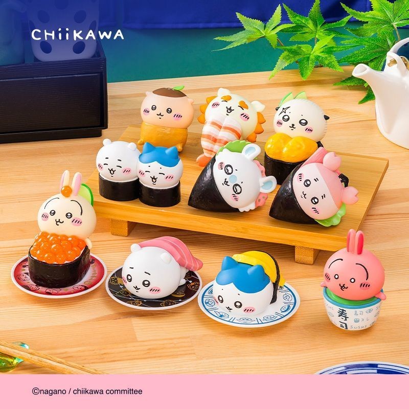 ของแท้ MINISO MINISO Chikawa Chikawa Sushi Mystery Box Series Chikawa อินเทรนด์เล่นตกแต่งรูป