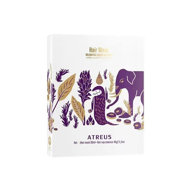 2025 สินค้าใหม่ มาส์กผมไทย Plumping Steam Hair Mask Cap Repair บํารุงปรับปรุง Frizz Smooth Smooth ความร้อนผมเสีย20251004