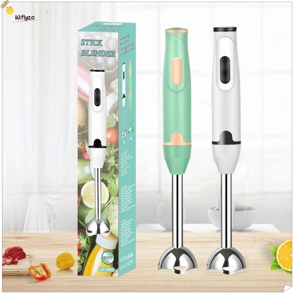 WIFLYZO เครื่องปั่นมือถือ เครื่องผสมอาหารอเนกประสงค์สแตนเลส ปลั๊ก EU แบบพกพา เครื่องบดผักเกรดอาหาร เครื่องปั่นไฟฟ้าแช่อาหารเด็ก