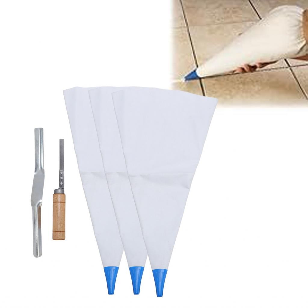Moonbase Tile Grout Masonry Mortar Bag Heavy Duty Tear Reusable Puncture Tip Cement Sealer พร้อมอิฐ 