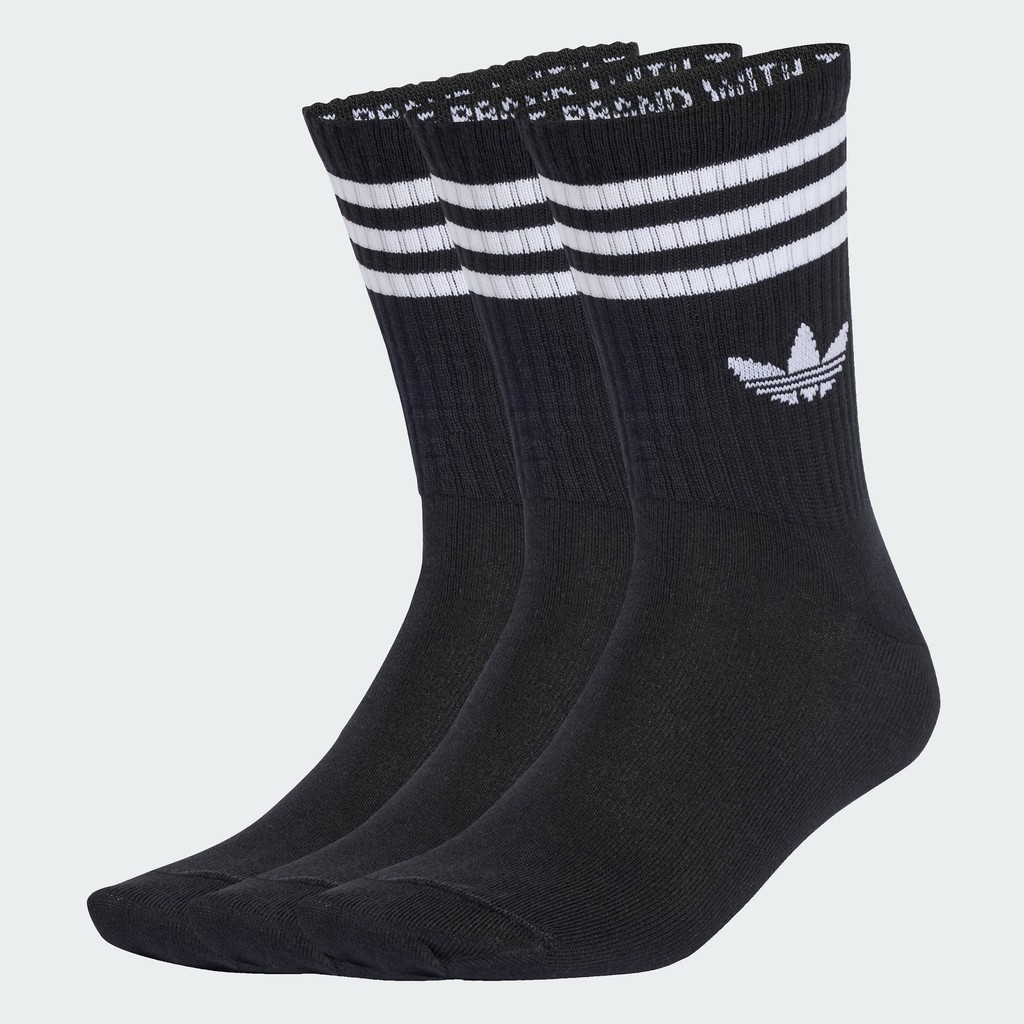 adidas Lifestyle 3-Stripes Crew Socks 3 Pairs Unisex Black JV7402
