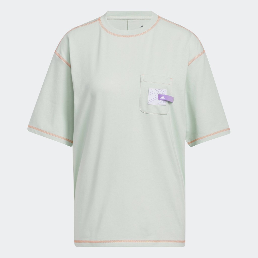 adidas Lifestyle Sport Statement Boyfriend Pocket Tee Women Green IC1635