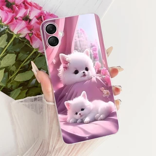 สําหรับ Samsung Galaxy A06 ใหม่ Elegant Floral Cat ภาพวาดปลอก SamsungA06 5G 4G A065F A066B ซิลิโคนนุ่ม TPU เคสโทรศัพท์