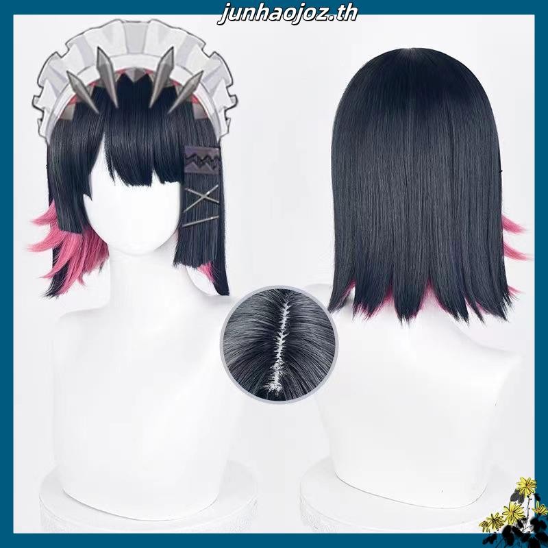 【Manmei】Zenless Zone Zero Ellen Joe Cosplay Wig 33cm Mixed Color Heat Resistant Synthetic Wigs