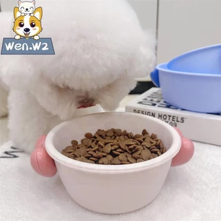 wen.W2 ชามสแตนเลสสำหรับสัตว์เลี้ยงถอดทำความสะอาดได้ง่ายชามสุนัขน่ารักน่ารักน่ารักจัด แต่งขนาดถังอาหารสัตว์เลี้ยง