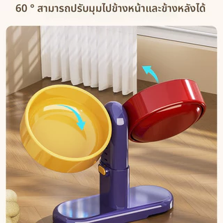 ชามคู่สำหรับสัตว์เลี้ยง ชามอาหารสัตว์เลี้ยง การปรับเกียร์ห้า กดถ้วยดูด การปรับเกียร์ห้า ไม่ง่ายที่จะคว่ำ