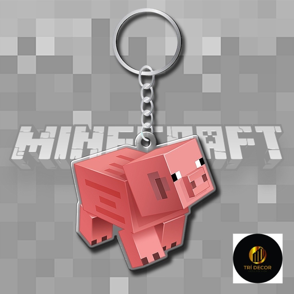 พวงกุญแจเกม Minecraft Steve Use Cu FPS Survival Game อุปกรณ์เสริมพิกเซลน่ารัก