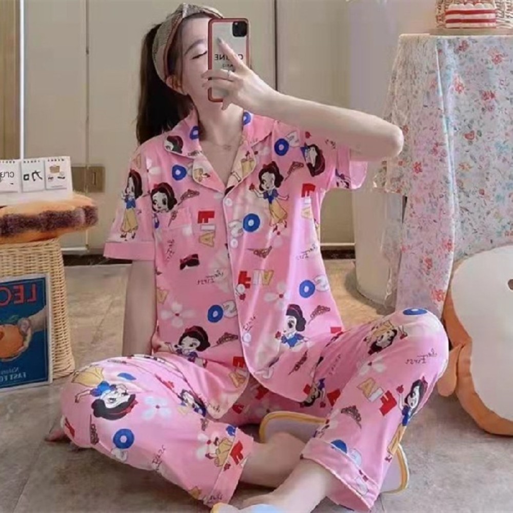 ชุดนตอน ลายใหม่ ชุดนอนผู้แขนสั้น ขายาว ชุดนอนผ้ตอน ผ้าฝ้าย ชุดนอนลายน่ารัก adult pajamas LittleStar6