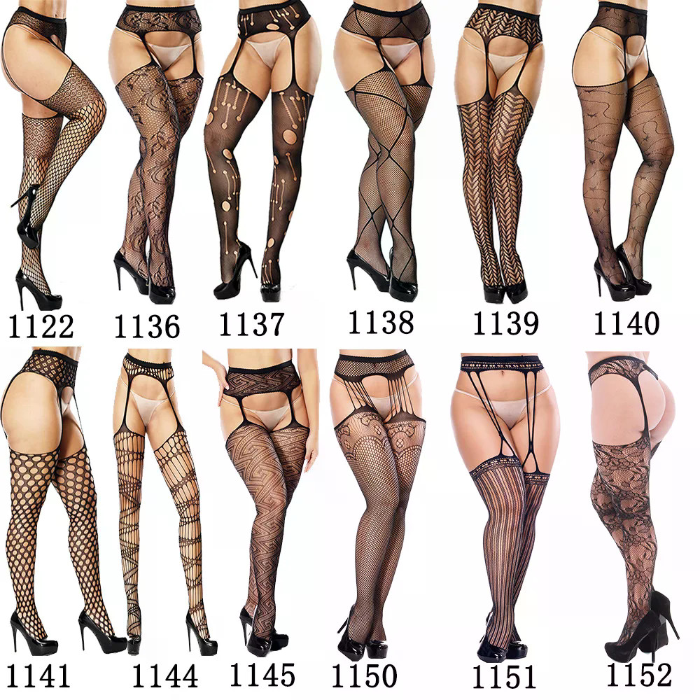 ผู้หญิง Suspender Fishnet Tights Collant เซ็กซี่ Garter ตาข่าย Tights เปิดเป้า Collant Fantaisie Ouv