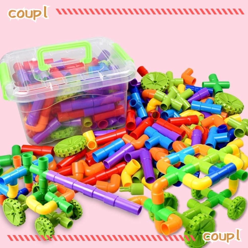 COUPL ของเล่นเพื่อการศึกษาก่อสร้าง, ท่อประกบการออกแบบการประกอบท่อน้ําอาคารบล็อก, DIY พลาสติก Montessori Building Blocks เด็ก