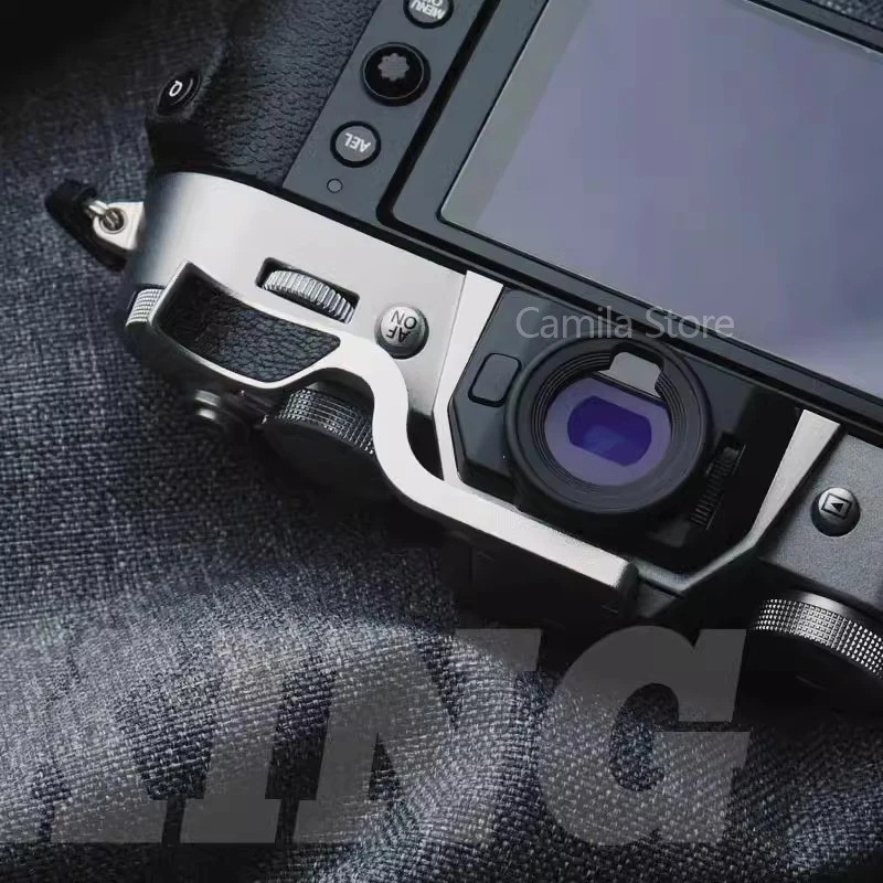 โลหะรองเท้าร้อน Thumb-Up Hotshoe Thumb Up Grip สําหรับ Fuji Fujifilm X-T50 xt50 กล้อง Hand Grip หนัง