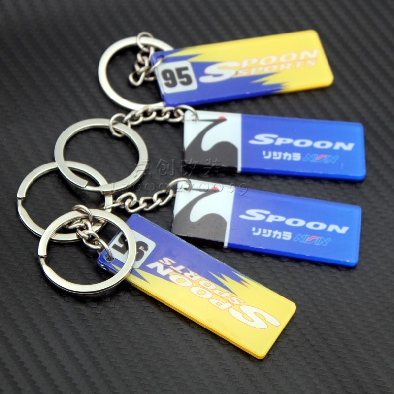 SPOON การปรับเปลี่ยนรถ Key แหวนจี้ GK5 Fit Racing วัฒนธรรม JDM อะคริลิค EK EG พวงกุญแจการกําหนดค่า