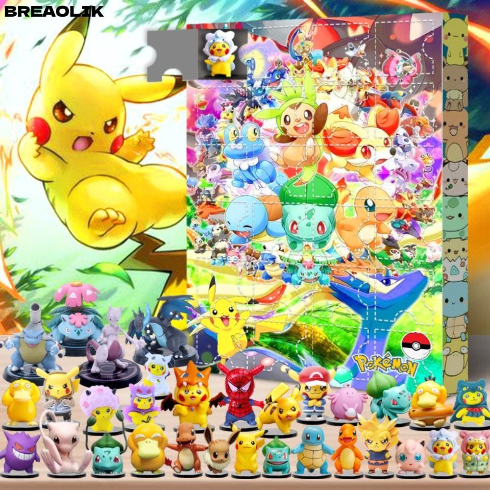 BREAOLIC Pokémon Christmas Advent Calendar, Action Figure Christmas Counting Calendar, Classic Party