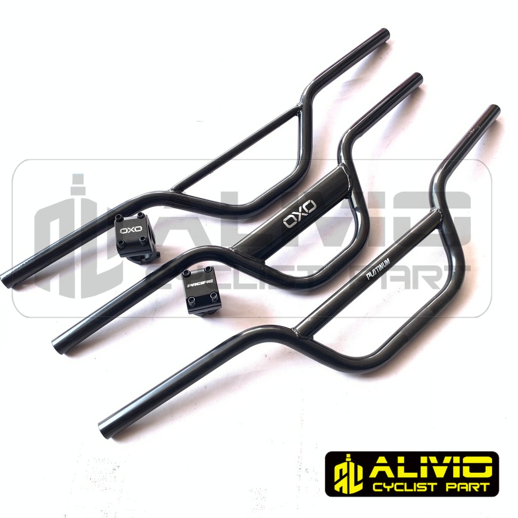 Sunrise Handlebar Package เส้นผ่านศูนย์กลาง 22.2 Sunrise Bar Sun Rise Handle Bar สีดํา MTB BMX Feder