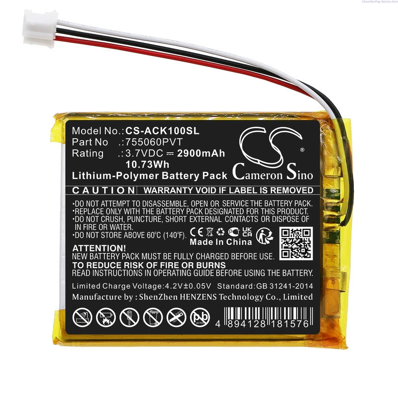 Cameron Sino 3.7V 2900mAh แบตเตอรี่สแกนเนอร์วินิจฉัย 755060PVT สําหรับ AUTOKEYSPROTOOL CK-100 +TOOLS